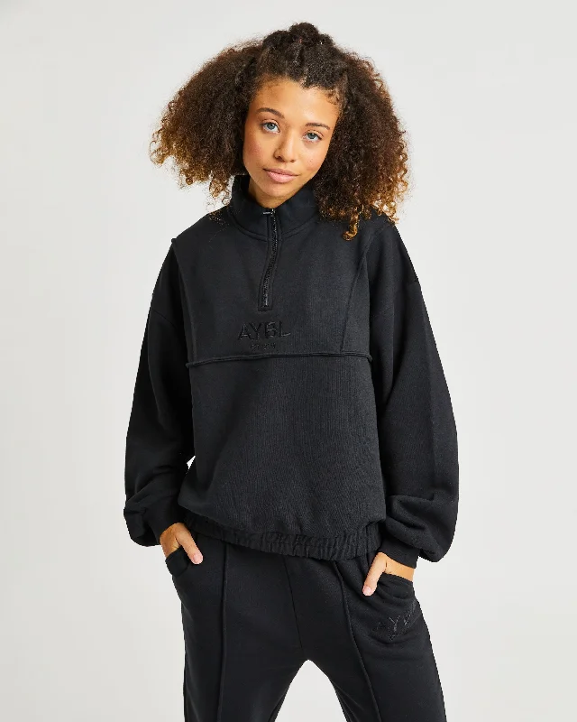 Luxe 1/2 Zip Pullover - Black