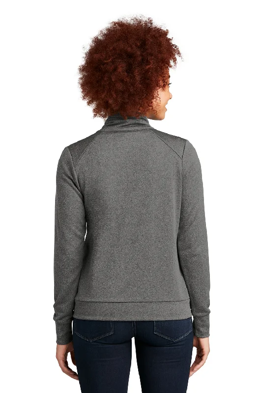 New Era Womens Performance Terry Full Zip Sweatshirt - Heather Graphite Grey