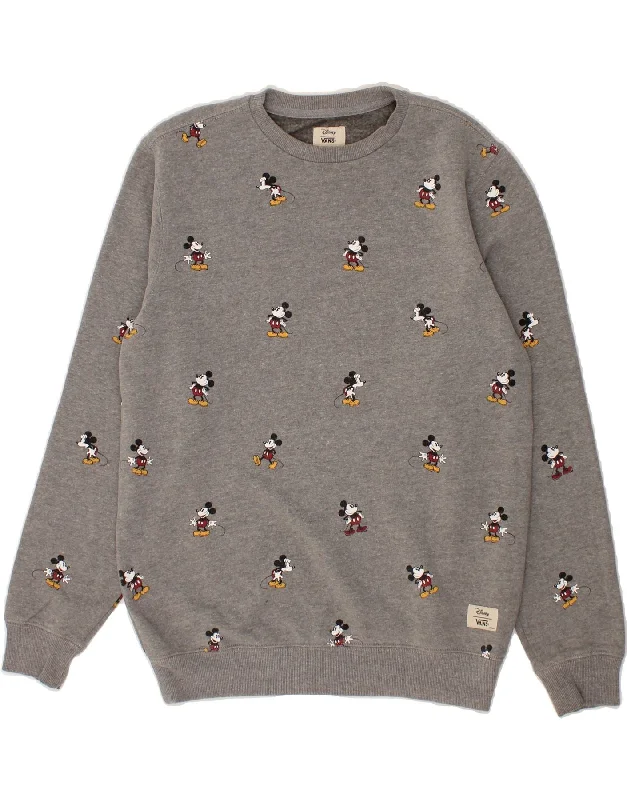 VANS Womens Disney Oversized Sweatshirt Jumper UK 10 Small Grey Spotted