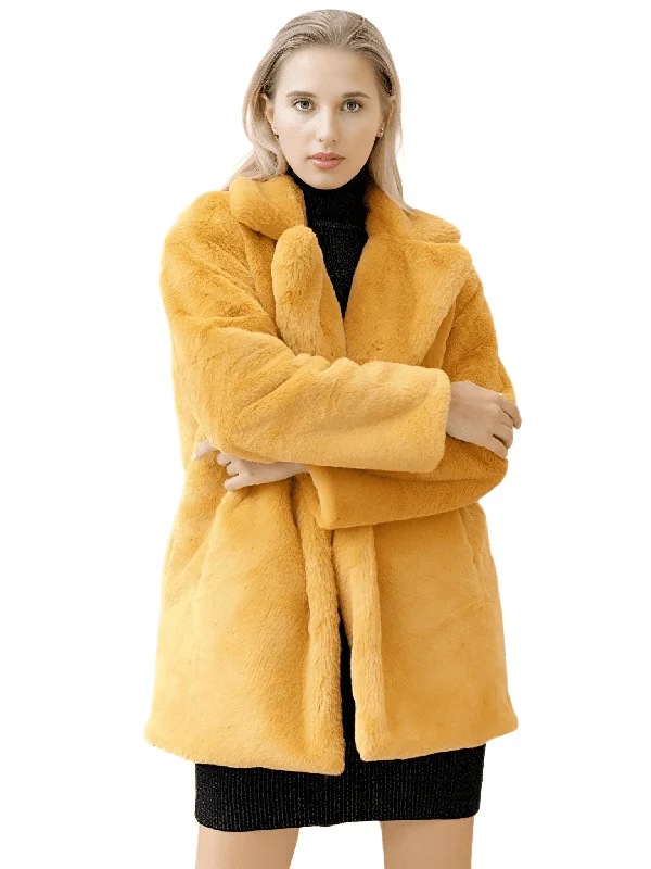 Women's High Fashion Faux Fur Coat