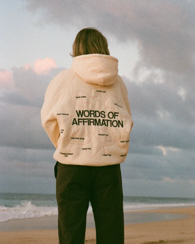 ""Words of Affirmation"" Oversized Lux Hoodie in Cream