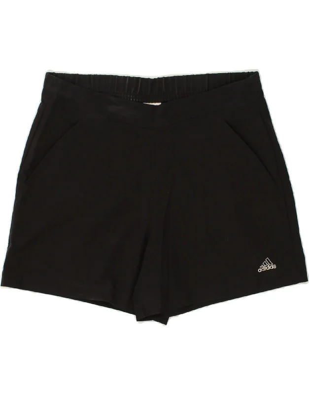 ADIDAS Womens Sport Shorts UK 14 Medium Black Polyester