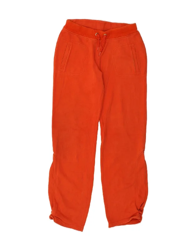 ADIDAS Womens Tracksuit Trousers UK 10 Small Orange Cotton