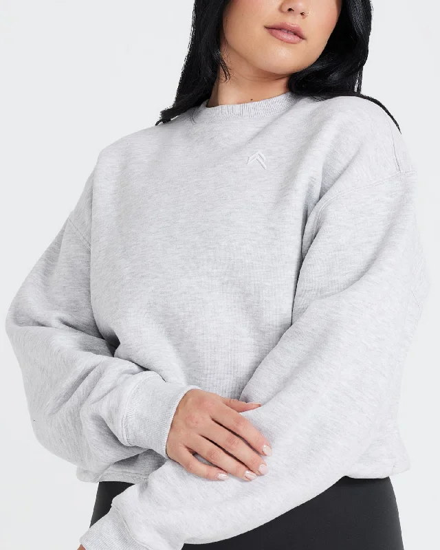 All Day Oversized Sweatshirt | Light Grey Marl