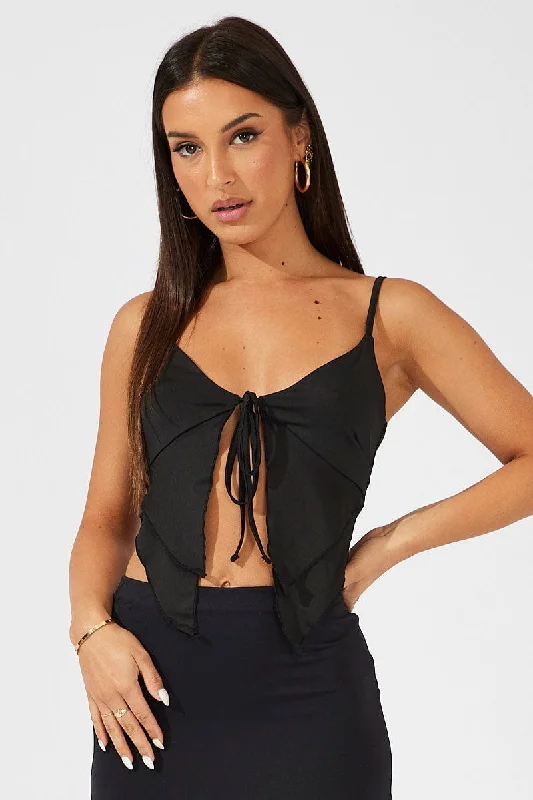 Black Tie Top Singlet