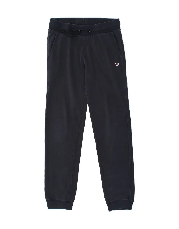 CHAMPION Womens Tracksuit Trousers Joggers UK 16 Large Navy Blue Cotton