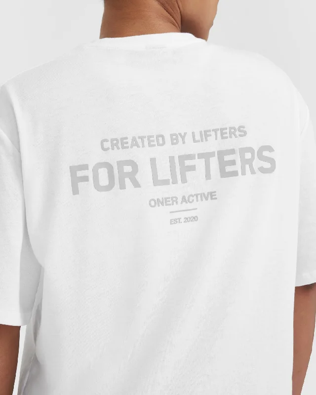 Classic Lifters Graphic Oversized Lightweight T-Shirt | White