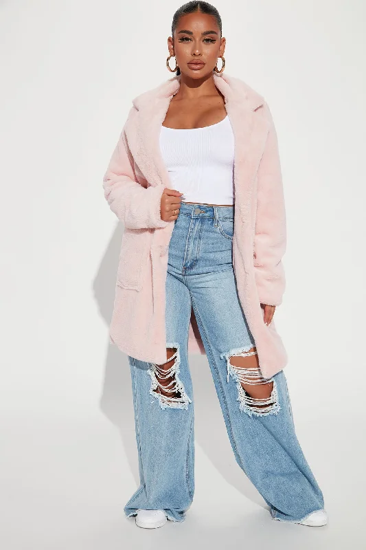 Do It My Way Teddy Coat - Pink