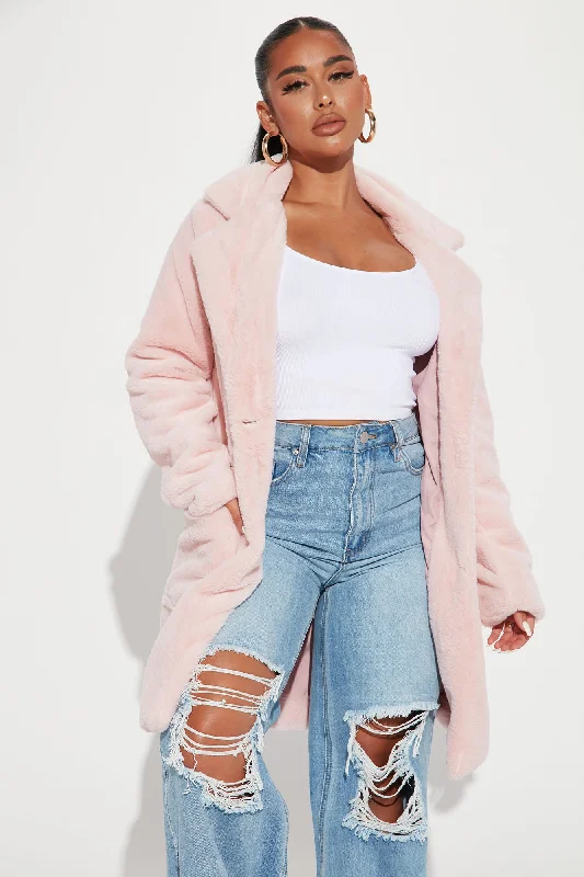 Do It My Way Teddy Coat - Pink