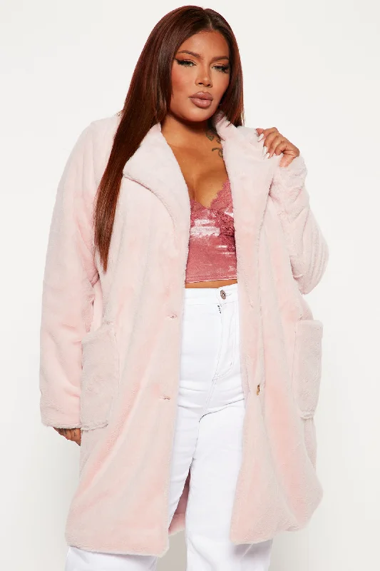 Do It My Way Teddy Coat - Pink