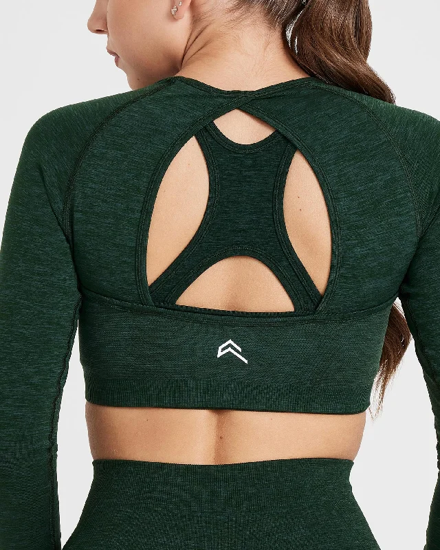 Effortless Seamless Long Sleeve Crop Top | Evergreen