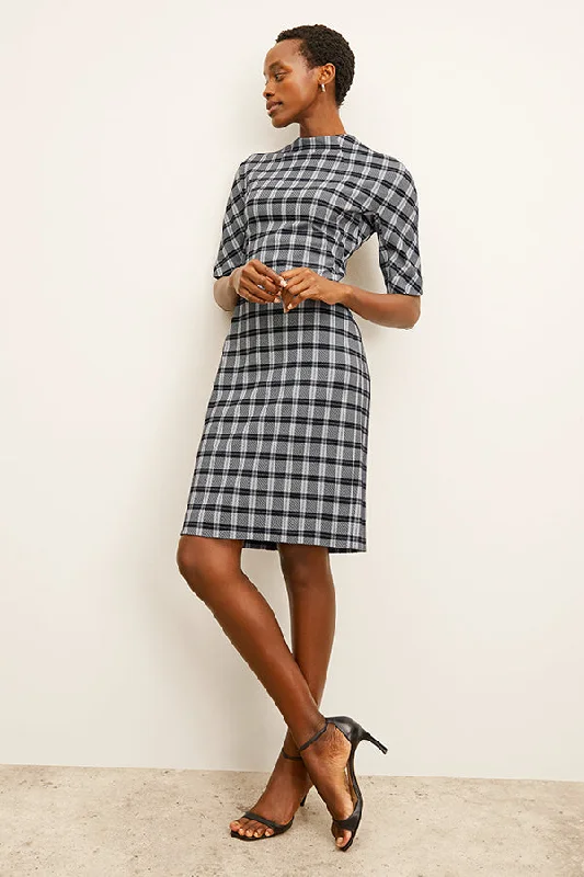 Farnoosh Dress - Knit Suiting :: Checkmate