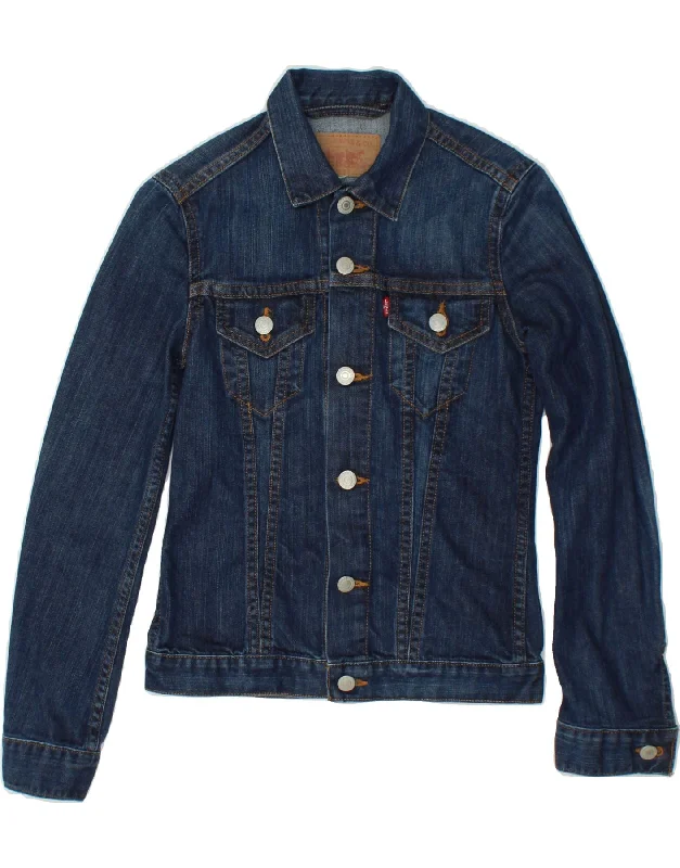 LEVI STRAUSS & CO Womens Denim Jacket UK 4 XS Blue Cotton