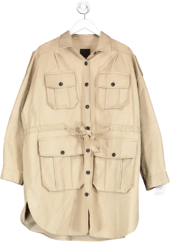 Marissa Webb Beige Dante Crisp Canvas Utility Jacket UK M