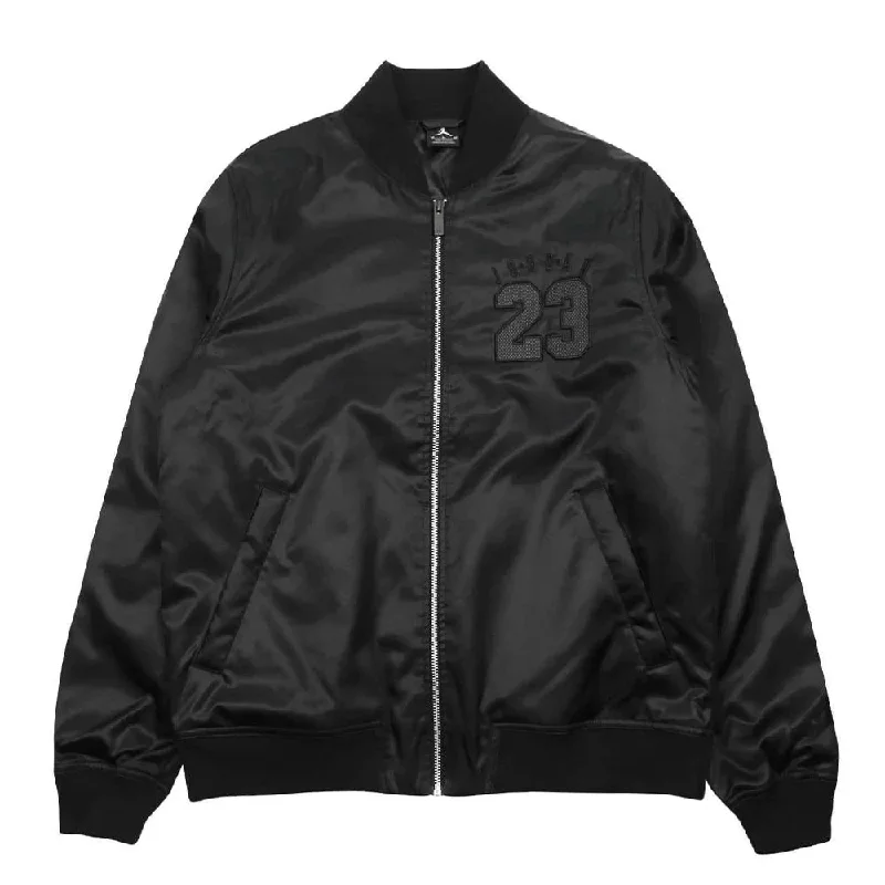 Men's Black Satin Bomber Jacket