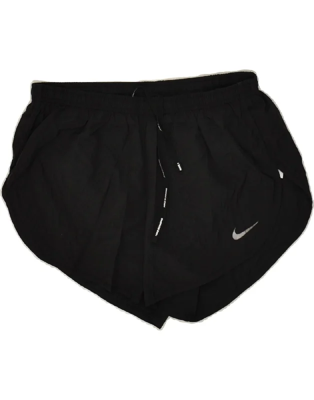 NIKE Womens Dri Fit Sport Shorts UK 12 Medium Black Polyester