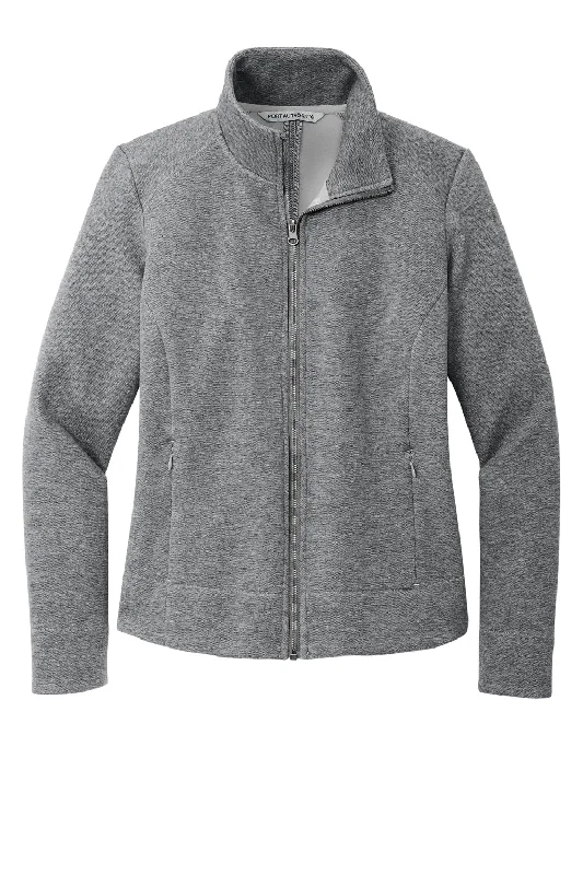 Port Authority Womens Network Fleece Full Zip Jacket - Heather Grey