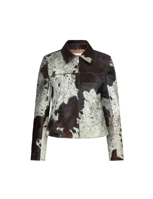 Shay Jacket — Brown / White Cow