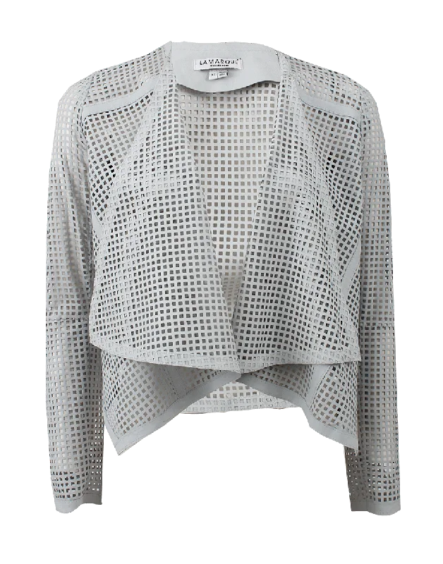 Skye Perforated Cascade Leather Jacket