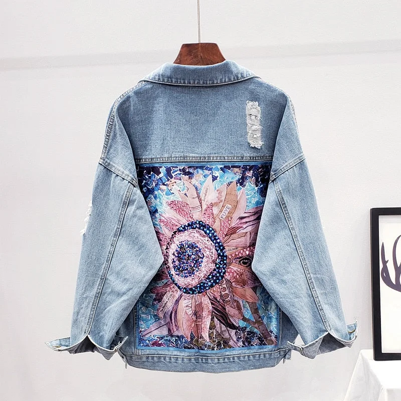 Streetwear Style Print Women's Jacket