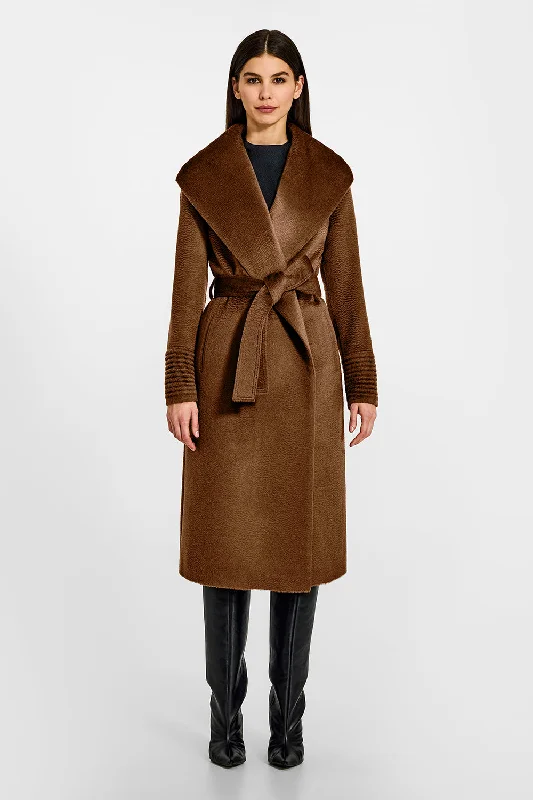 Suri Alpaca Long Shawl Collar Wrap Coat