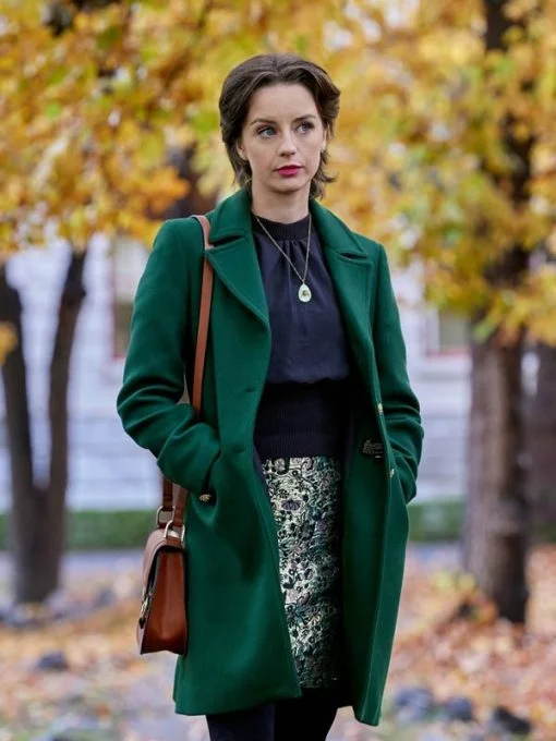 The Wedding Veil Inspiration Kacey Rohl Long Green Coat