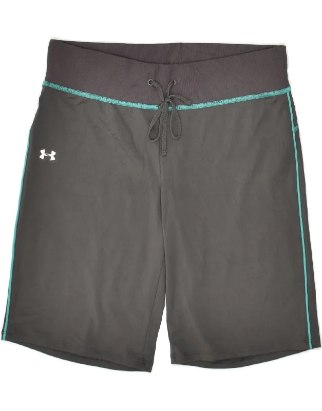 UNDER ARMOUR Womens Heat Gear Sport Shorts UK 14 Medium Grey