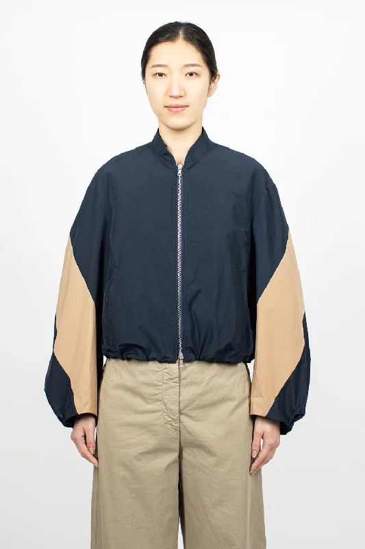 Contrast Bomber Jacket Navy