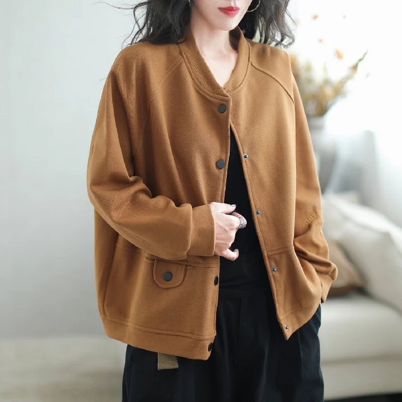 Women Autumn Patchwork Loose Fashion Jacket