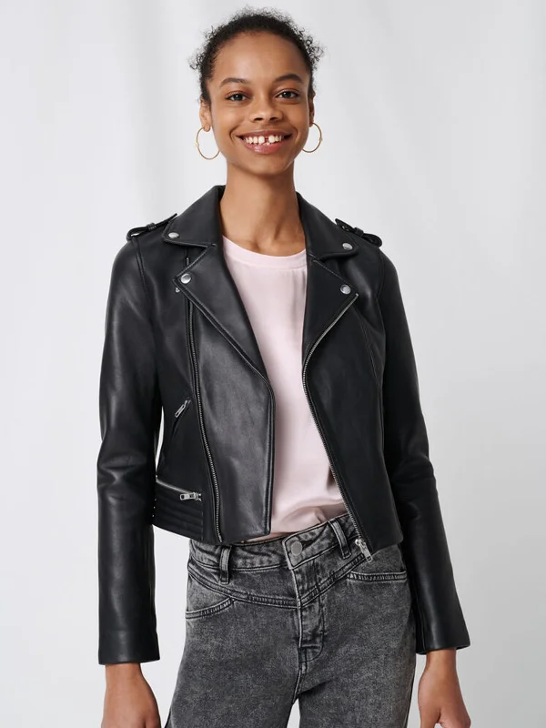 Womens Biker Zipper Jacket