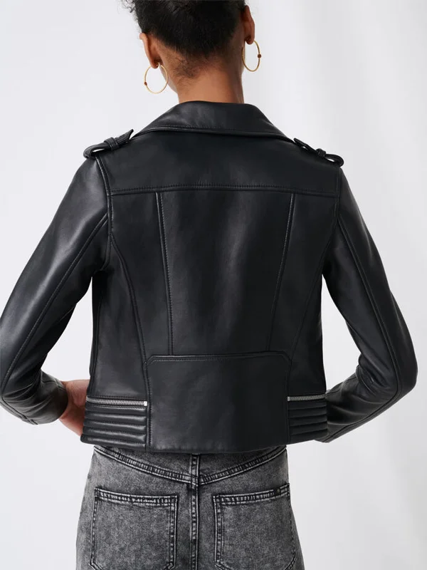 Womens Biker Zipper Jacket