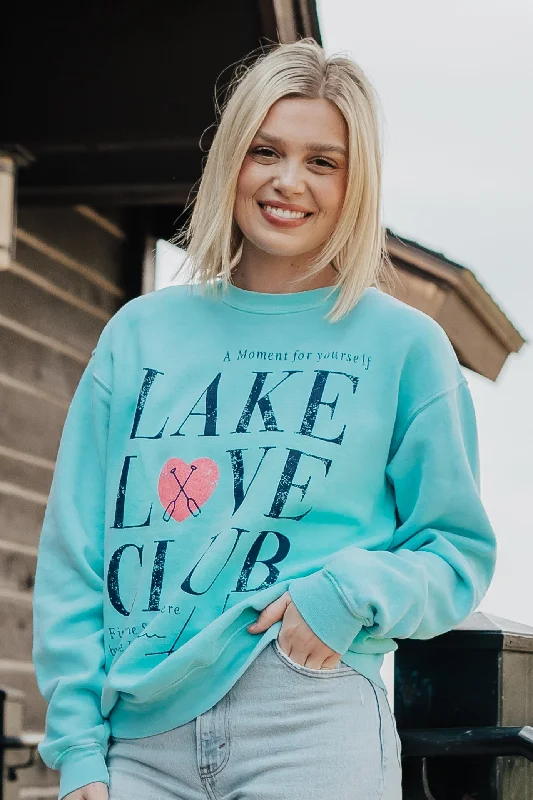 Lakegirl Ringspun Fleece Crew Neck in Caribbean