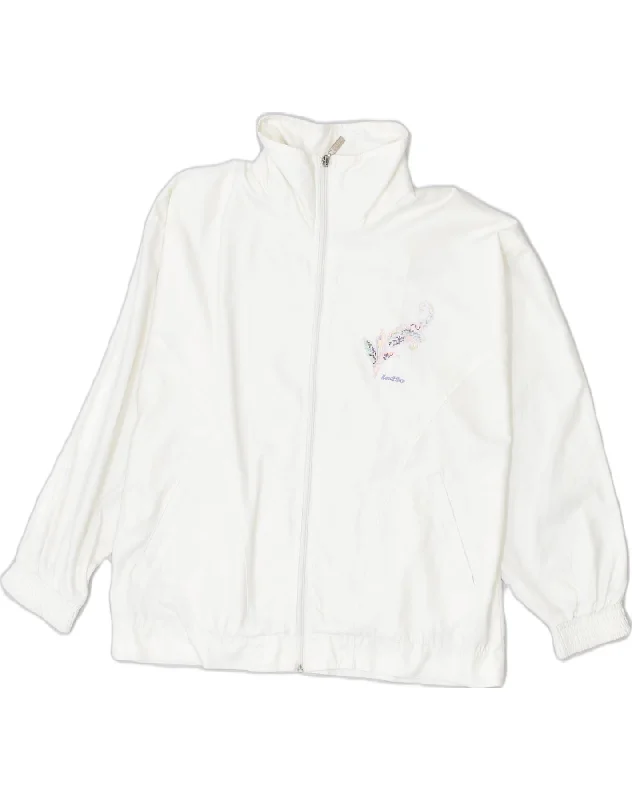 LOTTO Womens Tracksuit Top Jacket UK 16 Large White Polyester