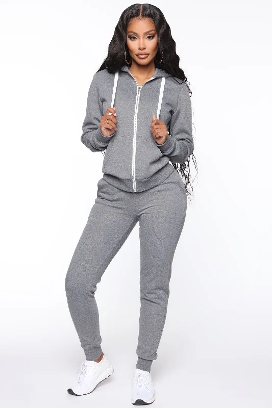 Relaxed Vibe Zip Up Jacket - Heather Grey