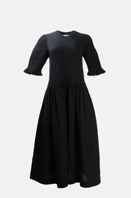 Willa Smocking Puff Slv Dress Black