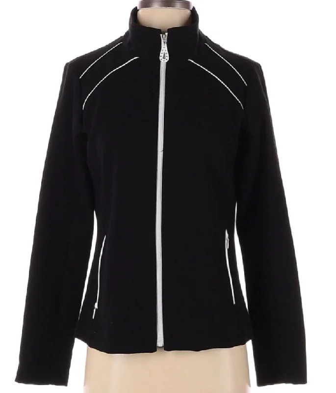 Sport Haley Women's Black Full- Zip Jacket w/ White Trim Size S MSP$85