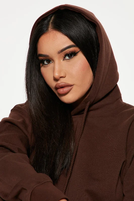 Stole Your Boyfriend's Oversized Hoodie - Chocolate