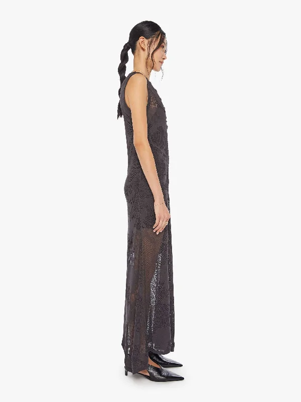 Maria Cher Olaya Tora Midi Dress - Charcoal