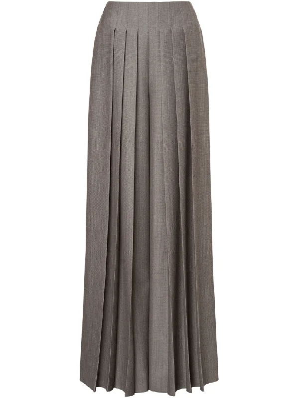 pleated mid-rise palazzo trousers