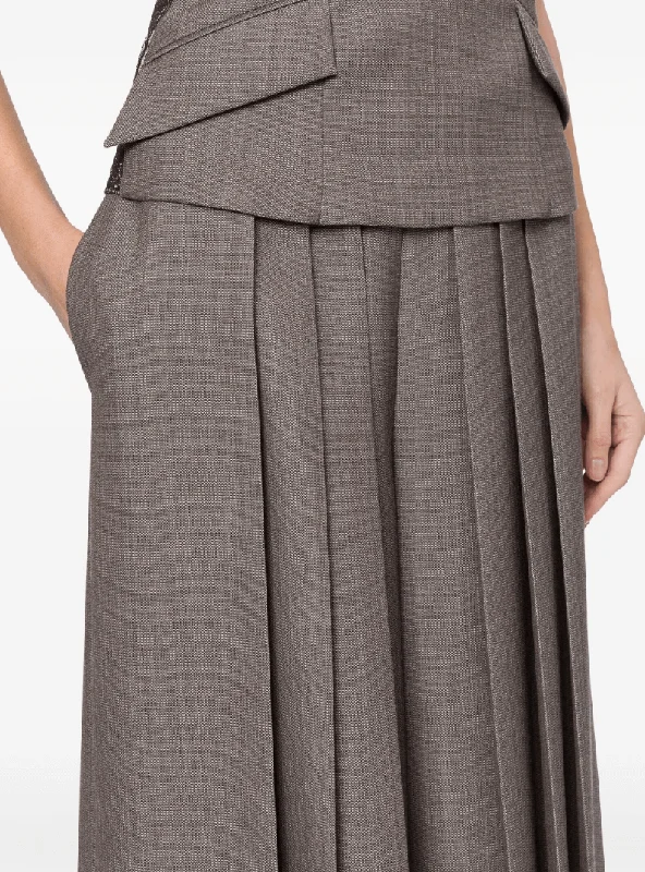 pleated mid-rise palazzo trousers