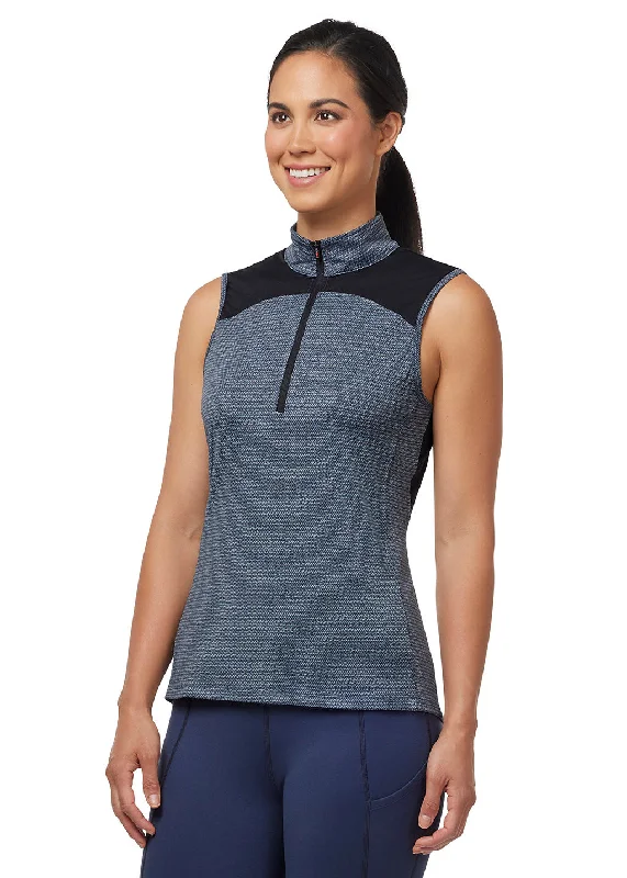 Quarter Line Zip Neck Sleeveless Equestrian Shirt