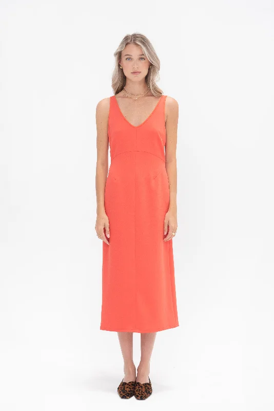 Prim Dress, Coral