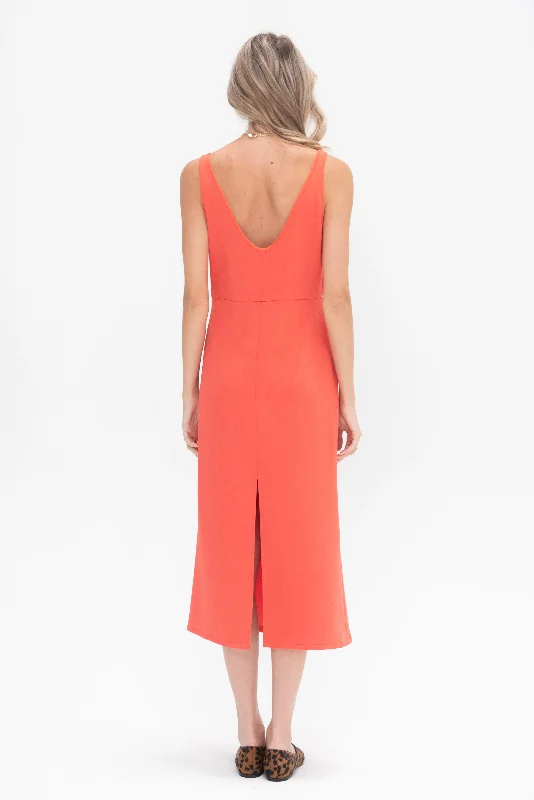 Prim Dress, Coral