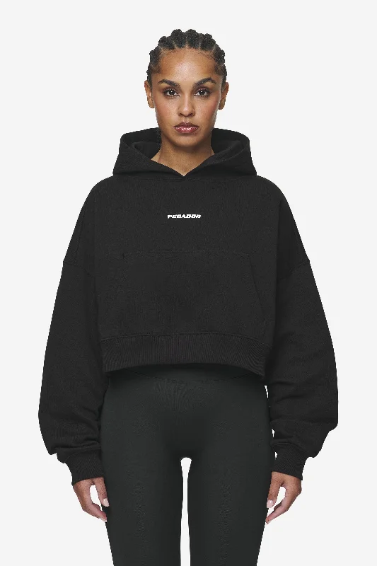 Salita Oversized Cropped Hoodie Black White Gum