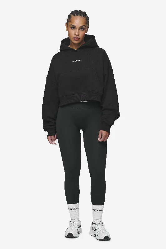 Salita Oversized Cropped Hoodie Black White Gum