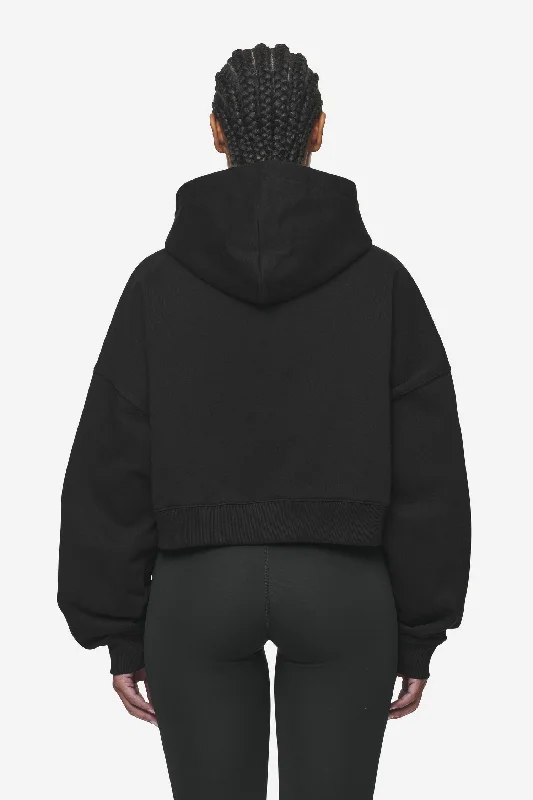 Salita Oversized Cropped Hoodie Black White Gum