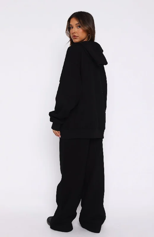 Save My Number Wide Leg Sweatpants Black