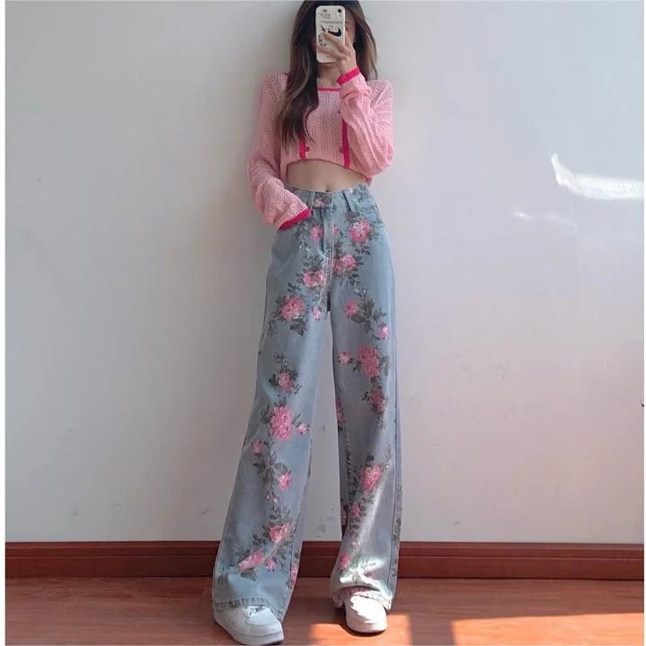 vintage print jeans yv31464