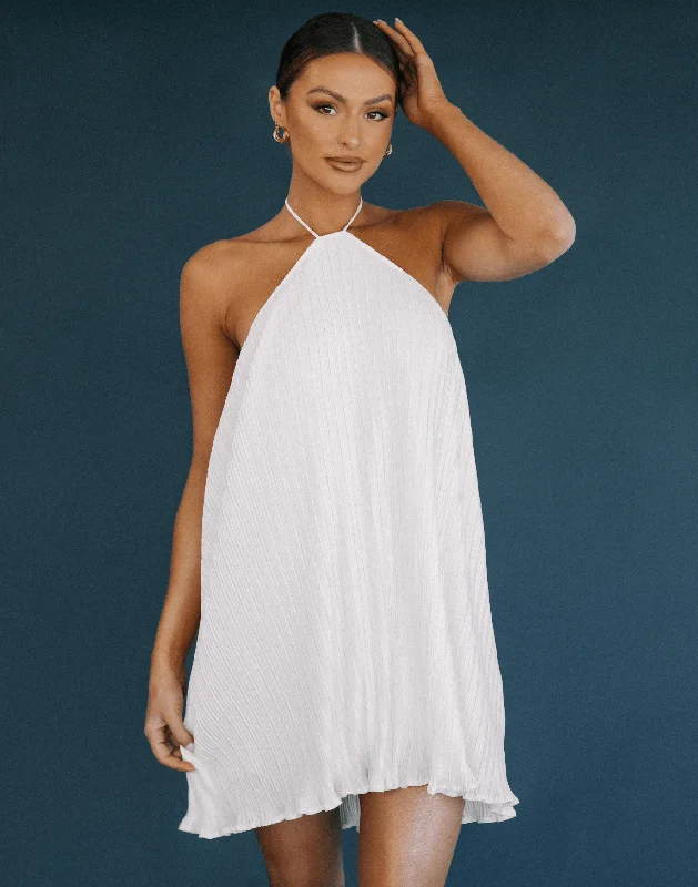 Spectre Halter Mini Dress (White)