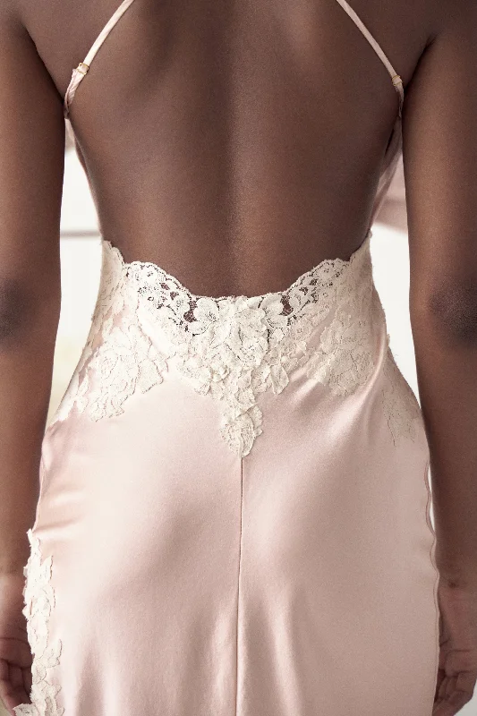 The Nereid Halter Gown Petal Pink